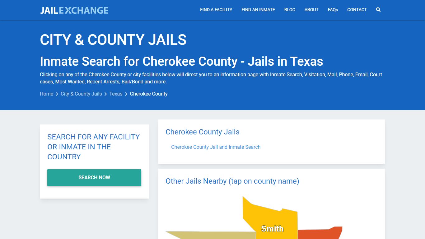 Inmate Search for Cherokee County | Jails in Texas - Jail Exchange